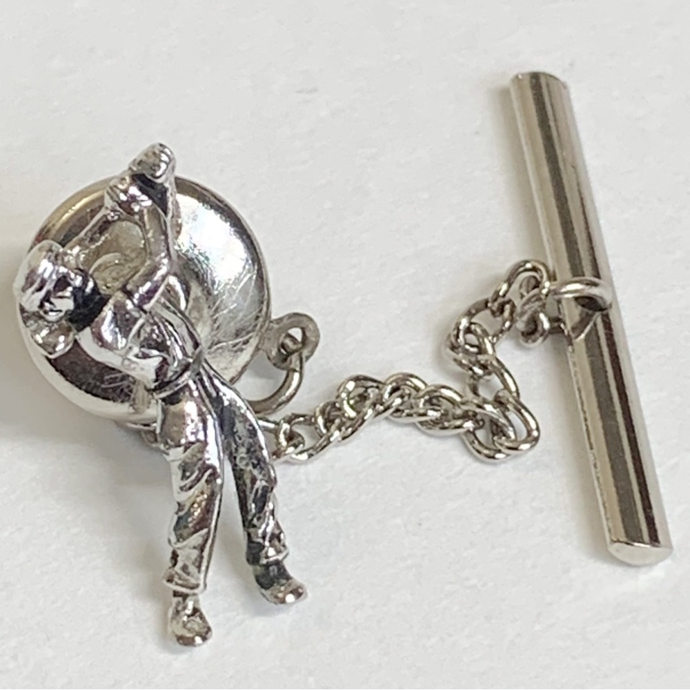 Vintage golf silver tone golfer tie tack dad Father’s Day gift